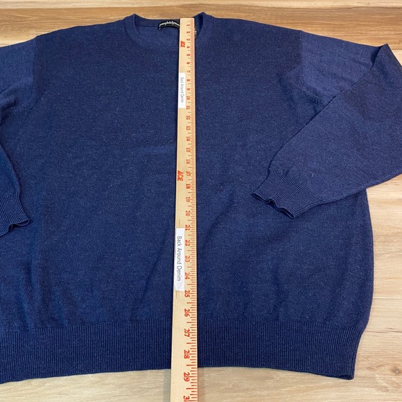 Joseph & Lyman Mens Navy Blue Crew Neck 100% Merino Wool Sweater XXL - Picture 4 of 7